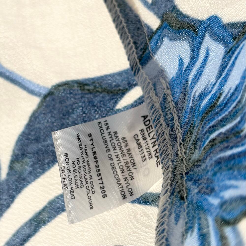 Adelyn Rae Blue Braided Strap Floral Ruffle Tank Size S - Picture 5 of 5